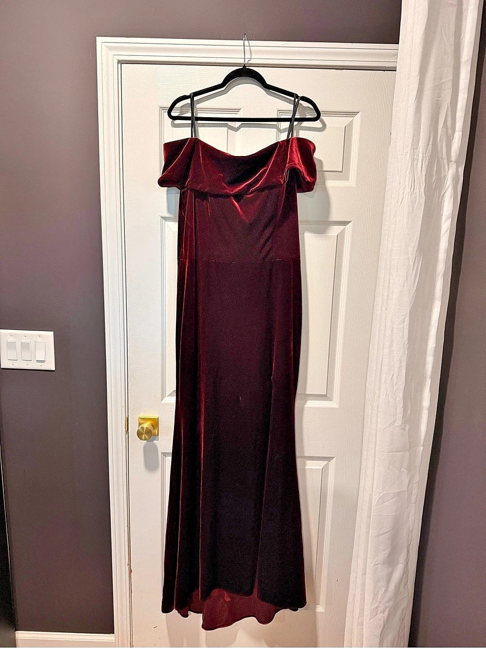 BHLDN Velvet Maxi Dress in Red Like New
